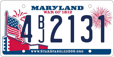 MD license plate 4BJ2131