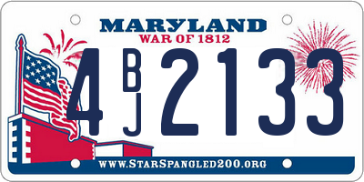 MD license plate 4BJ2133