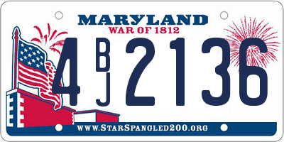 MD license plate 4BJ2136