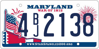 MD license plate 4BJ2138