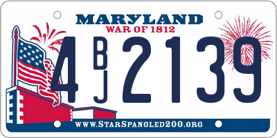 MD license plate 4BJ2139