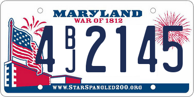 MD license plate 4BJ2145