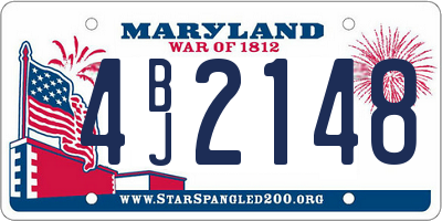 MD license plate 4BJ2148