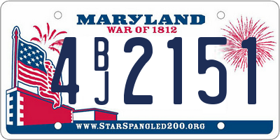 MD license plate 4BJ2151
