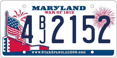 MD license plate 4BJ2152