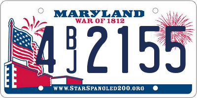 MD license plate 4BJ2155