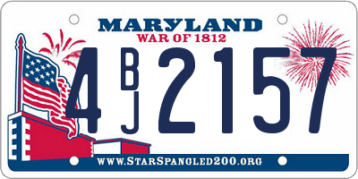 MD license plate 4BJ2157