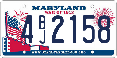 MD license plate 4BJ2158