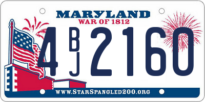 MD license plate 4BJ2160