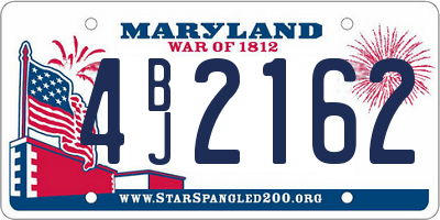 MD license plate 4BJ2162