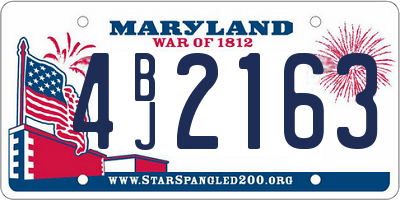 MD license plate 4BJ2163
