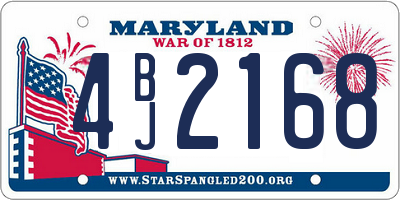 MD license plate 4BJ2168