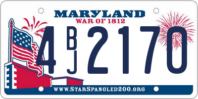 MD license plate 4BJ2170