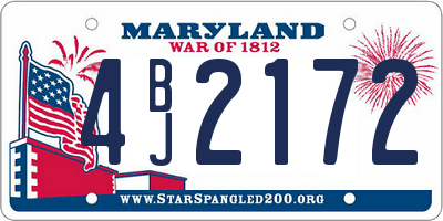 MD license plate 4BJ2172