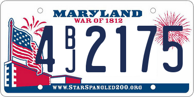 MD license plate 4BJ2175