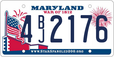 MD license plate 4BJ2176