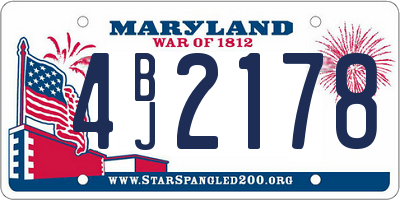 MD license plate 4BJ2178