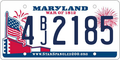MD license plate 4BJ2185