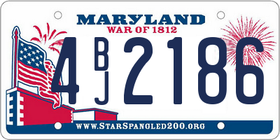 MD license plate 4BJ2186