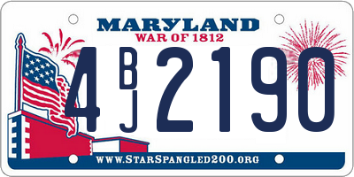 MD license plate 4BJ2190