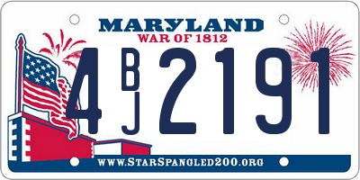 MD license plate 4BJ2191