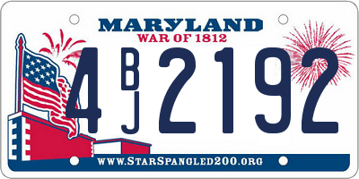 MD license plate 4BJ2192