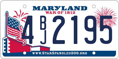 MD license plate 4BJ2195