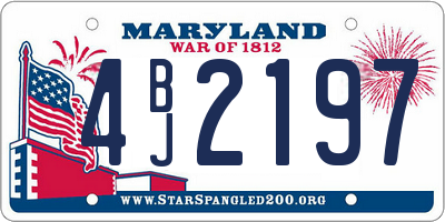 MD license plate 4BJ2197