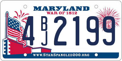 MD license plate 4BJ2199