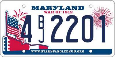 MD license plate 4BJ2201