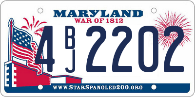 MD license plate 4BJ2202