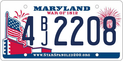 MD license plate 4BJ2208