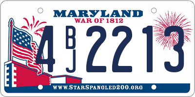 MD license plate 4BJ2213