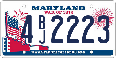 MD license plate 4BJ2223