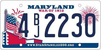 MD license plate 4BJ2230
