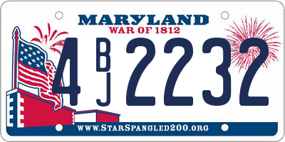 MD license plate 4BJ2232