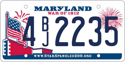 MD license plate 4BJ2235