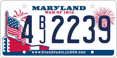 MD license plate 4BJ2239