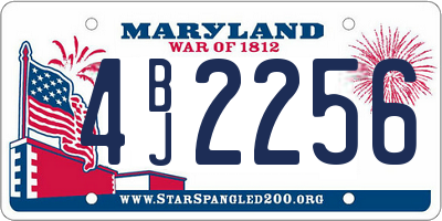 MD license plate 4BJ2256
