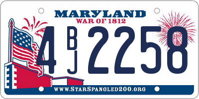MD license plate 4BJ2258