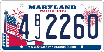 MD license plate 4BJ2260