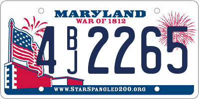 MD license plate 4BJ2265