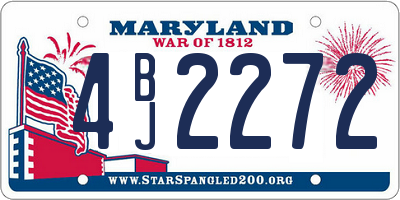 MD license plate 4BJ2272