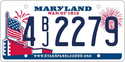 MD license plate 4BJ2279