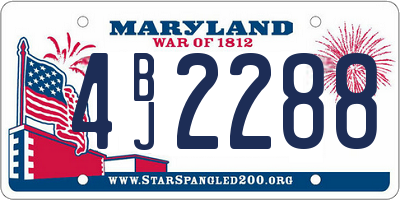 MD license plate 4BJ2288