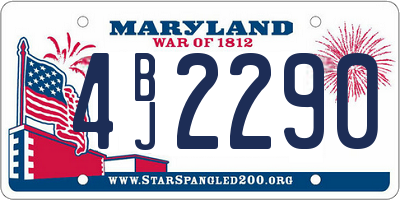 MD license plate 4BJ2290