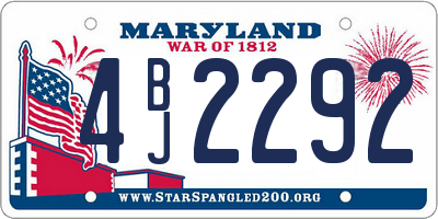 MD license plate 4BJ2292