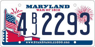 MD license plate 4BJ2293