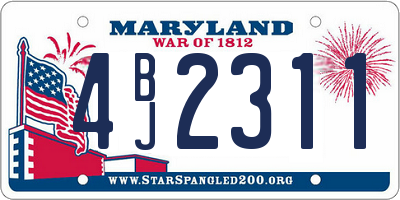 MD license plate 4BJ2311