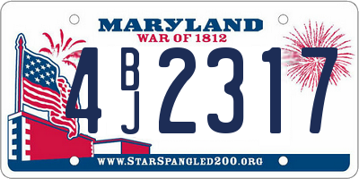 MD license plate 4BJ2317